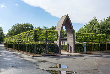 Architektur, Architekten, Tilgner, Grotz, Kloster, Esterwegen, Hecke, Torbogen