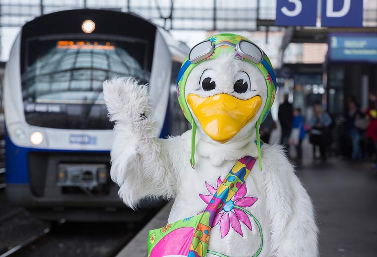 Nordwestbahn, Bahn, Zug, Promotion, Maskottchen, Piet, Landesgartenschau